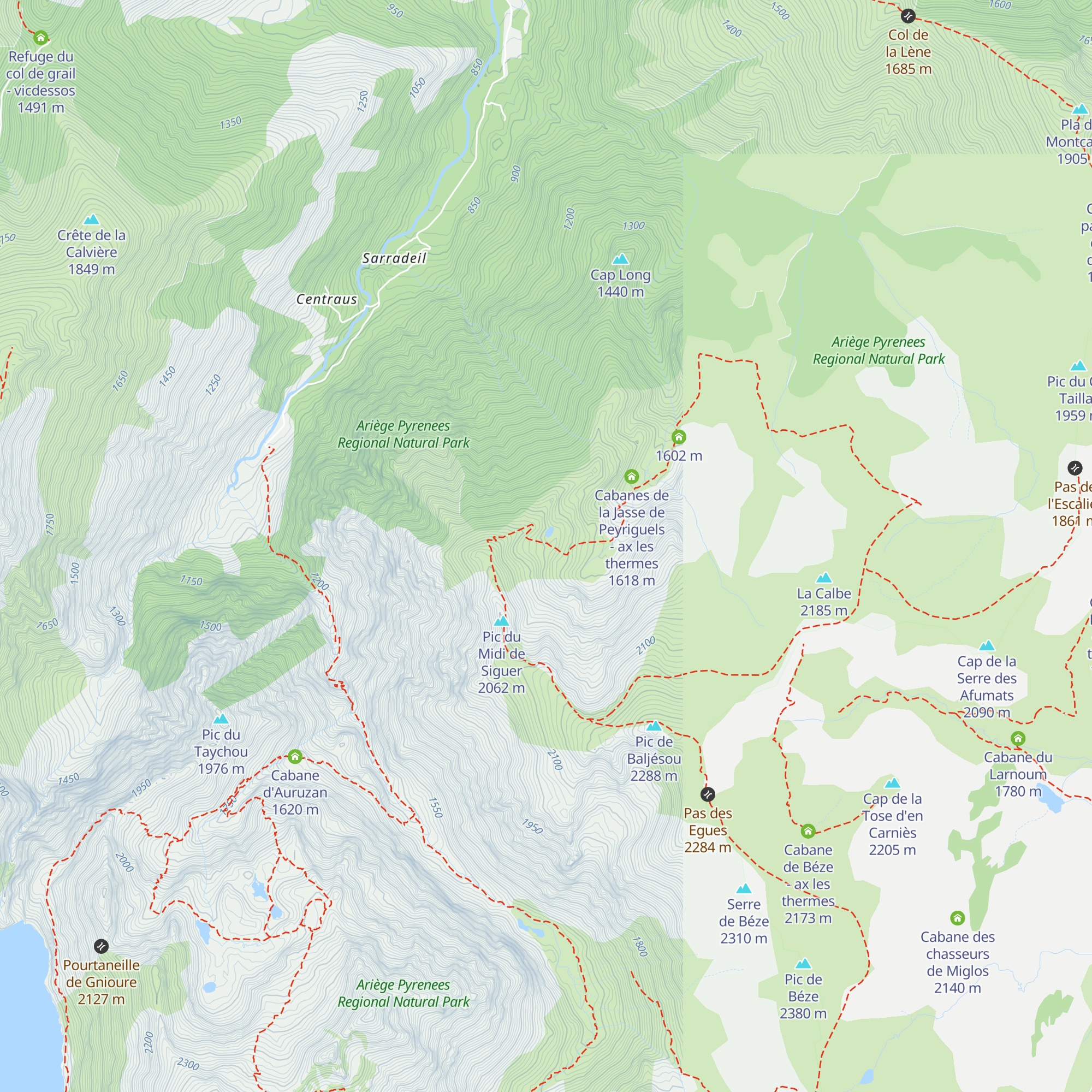 Cabane de Pinardel - Vicdessos map