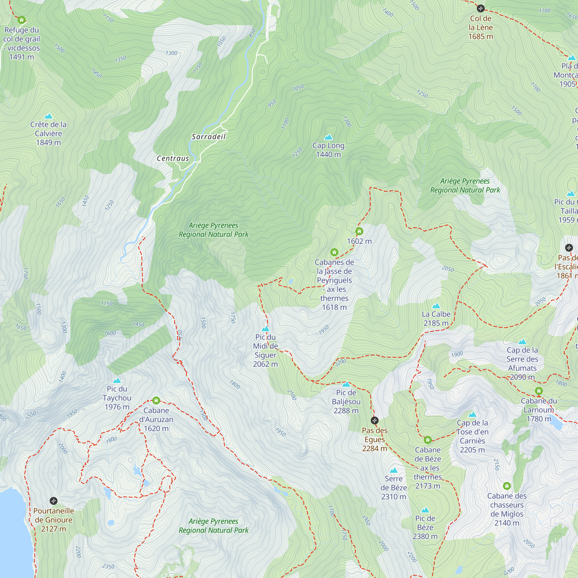 Cabane de Pinardel - Vicdessos map