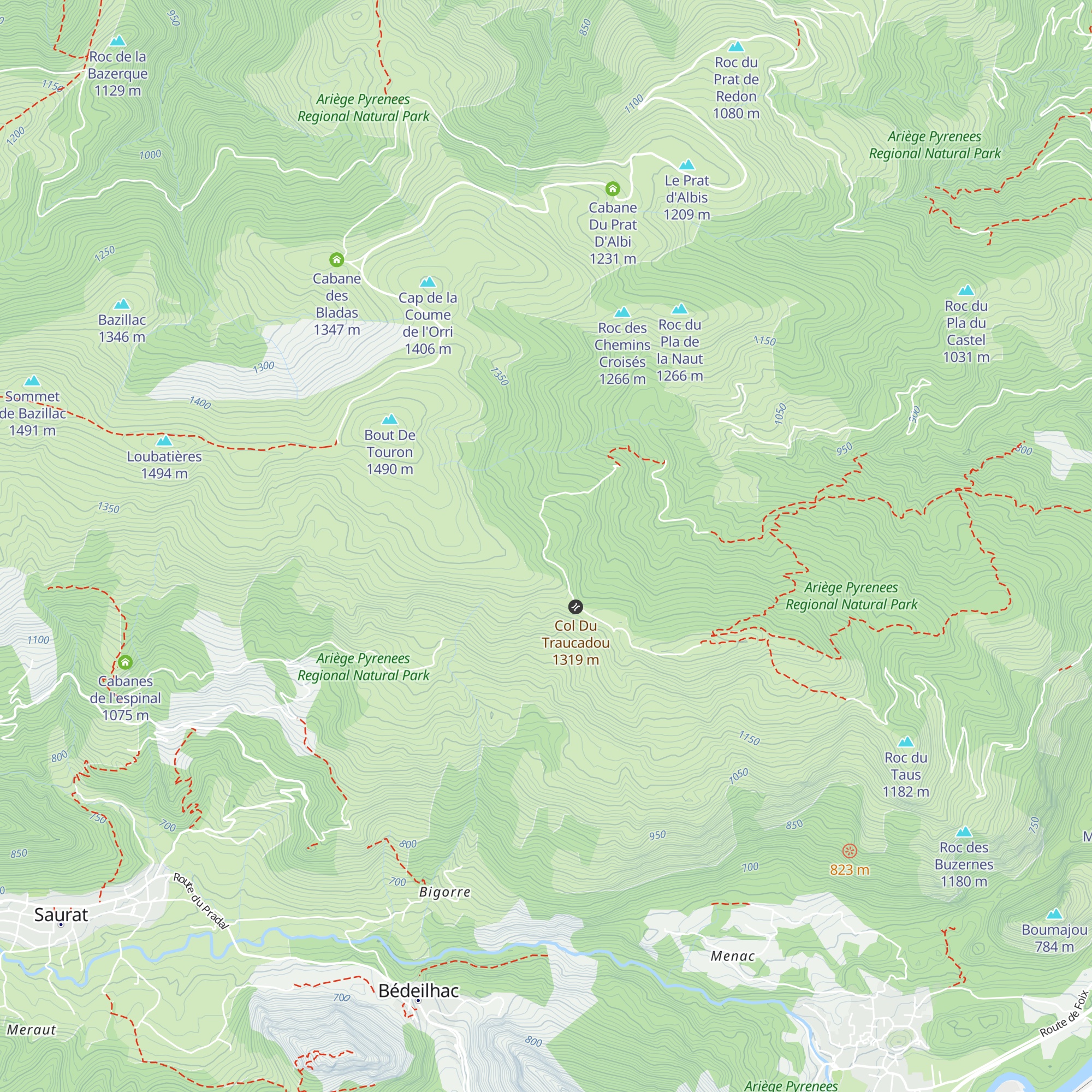 Cabane des Gardes de Traucadou map