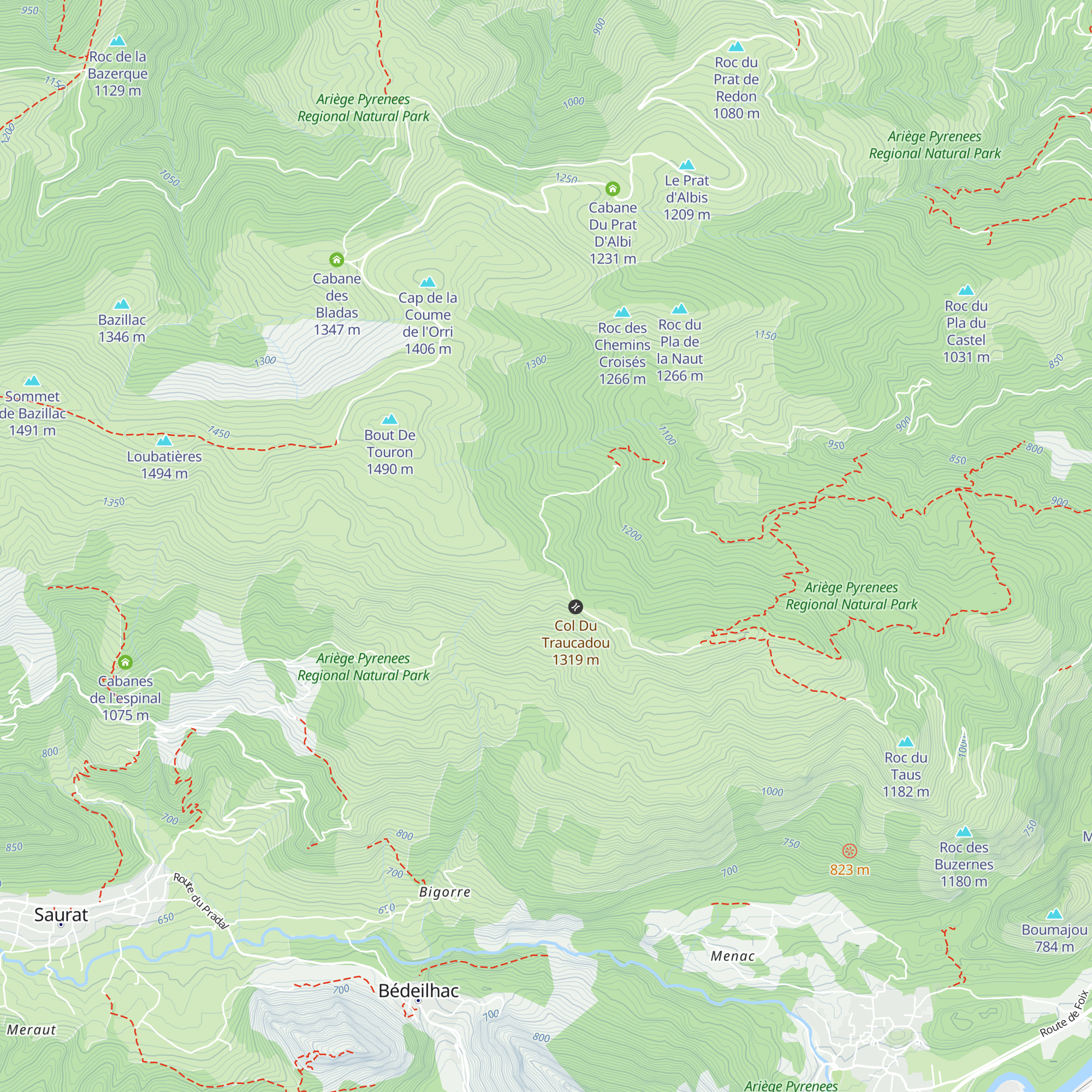 Cabane des Gardes de Traucadou map