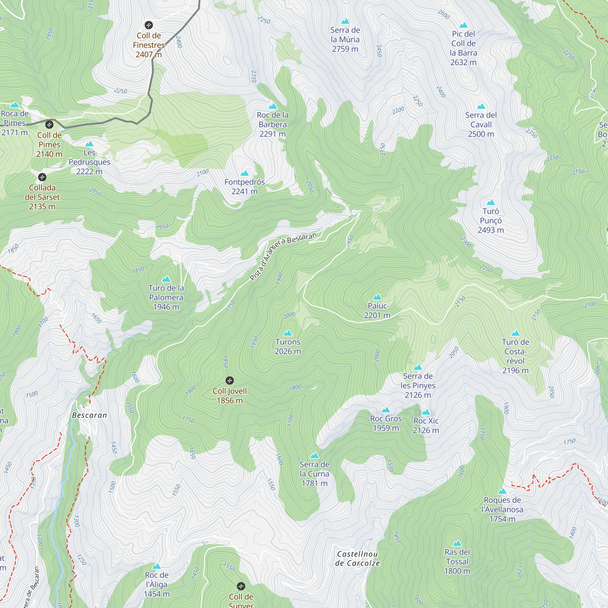 Refugi forestal del Coll de Midós map