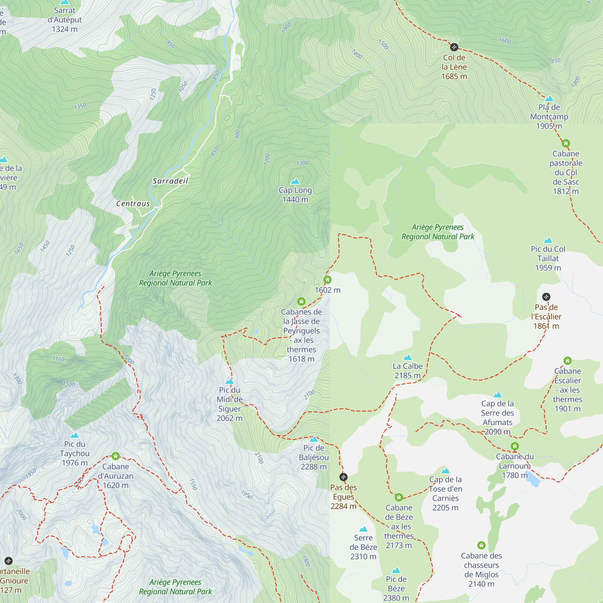 Cabanes de la Jasse de Peyriguels - ax les thermes map
