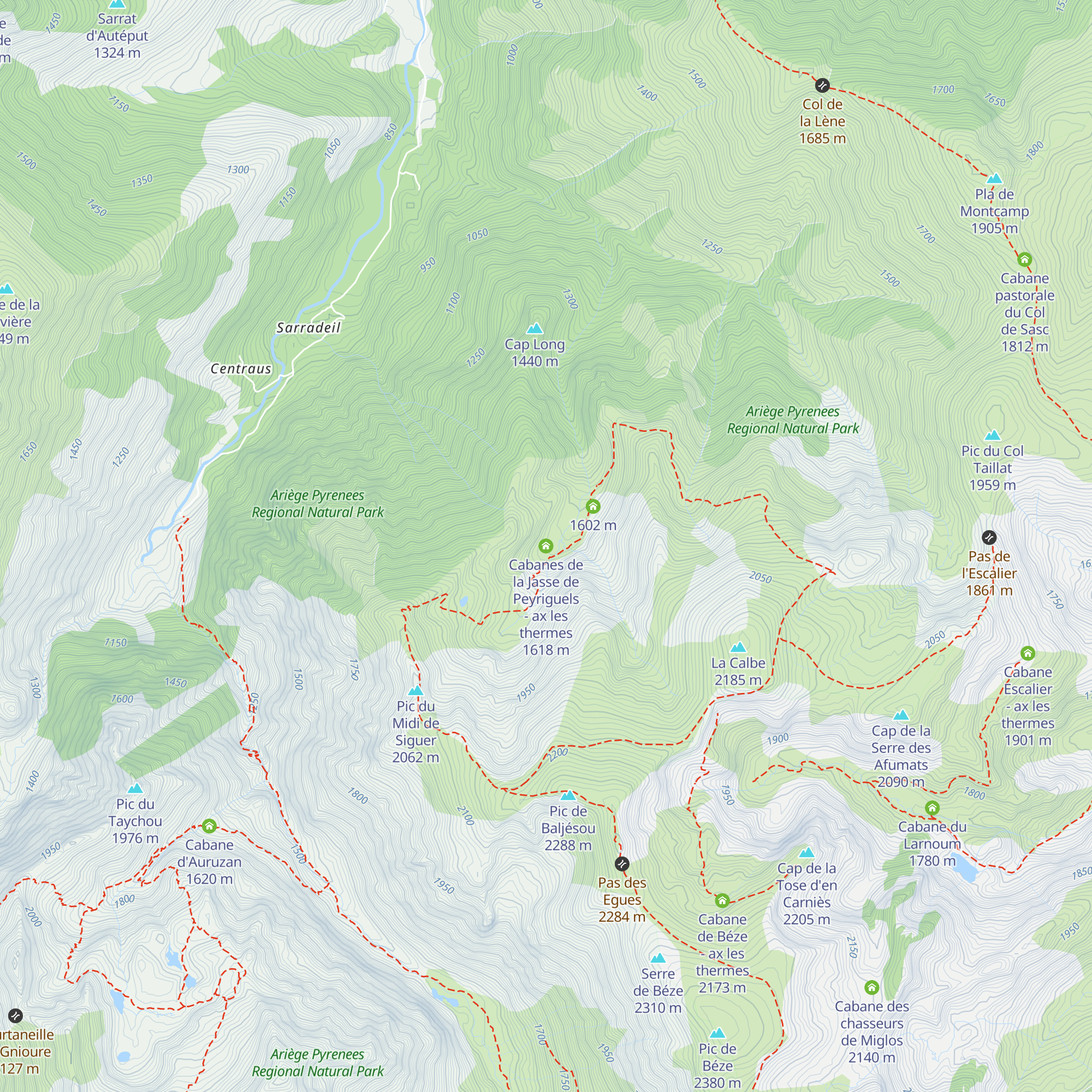 Cabanes de la Jasse de Peyriguels - ax les thermes map