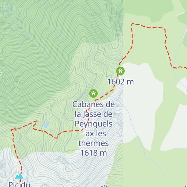 Map of Cabanes de la Jasse de Peyriguels - ax les thermes