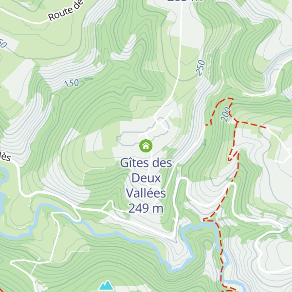 Map of Gîtes des Deux Vallées