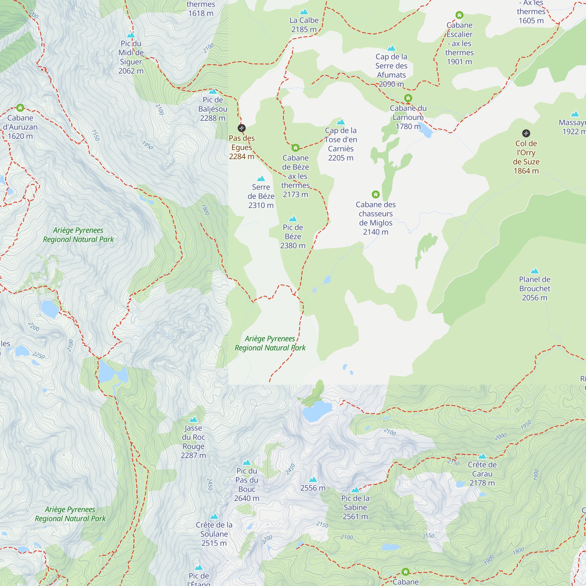 Cabane de La Unarde - ax les thermes map