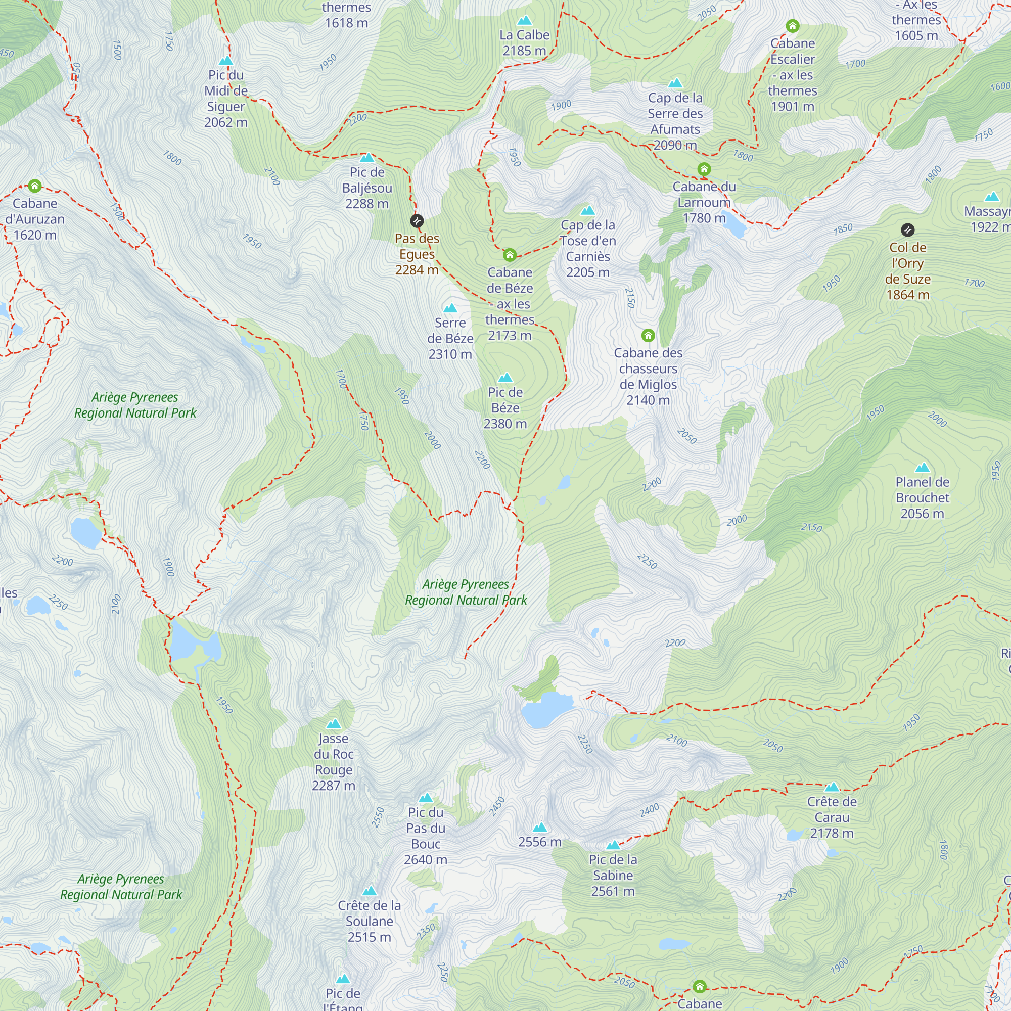 Cabane de La Unarde - ax les thermes map