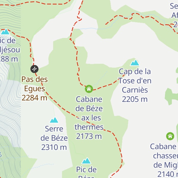 Map of Cabane de Béze - ax les thermes