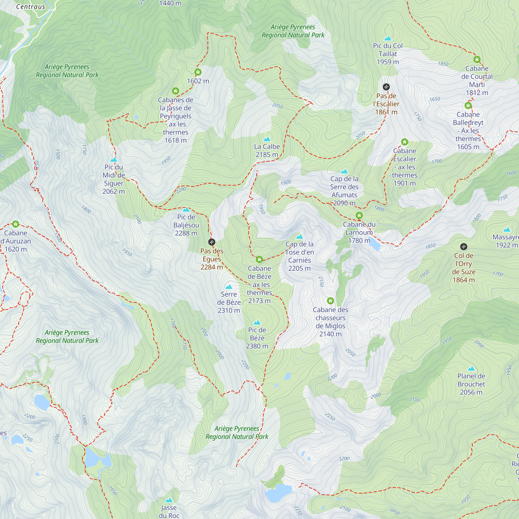 Cabane de Béze - ax les thermes map