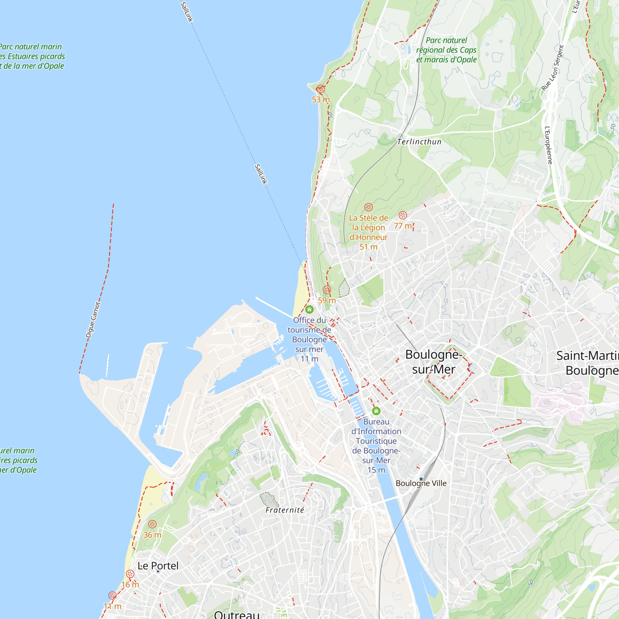 Office du tourisme de Boulogne sur mer map
