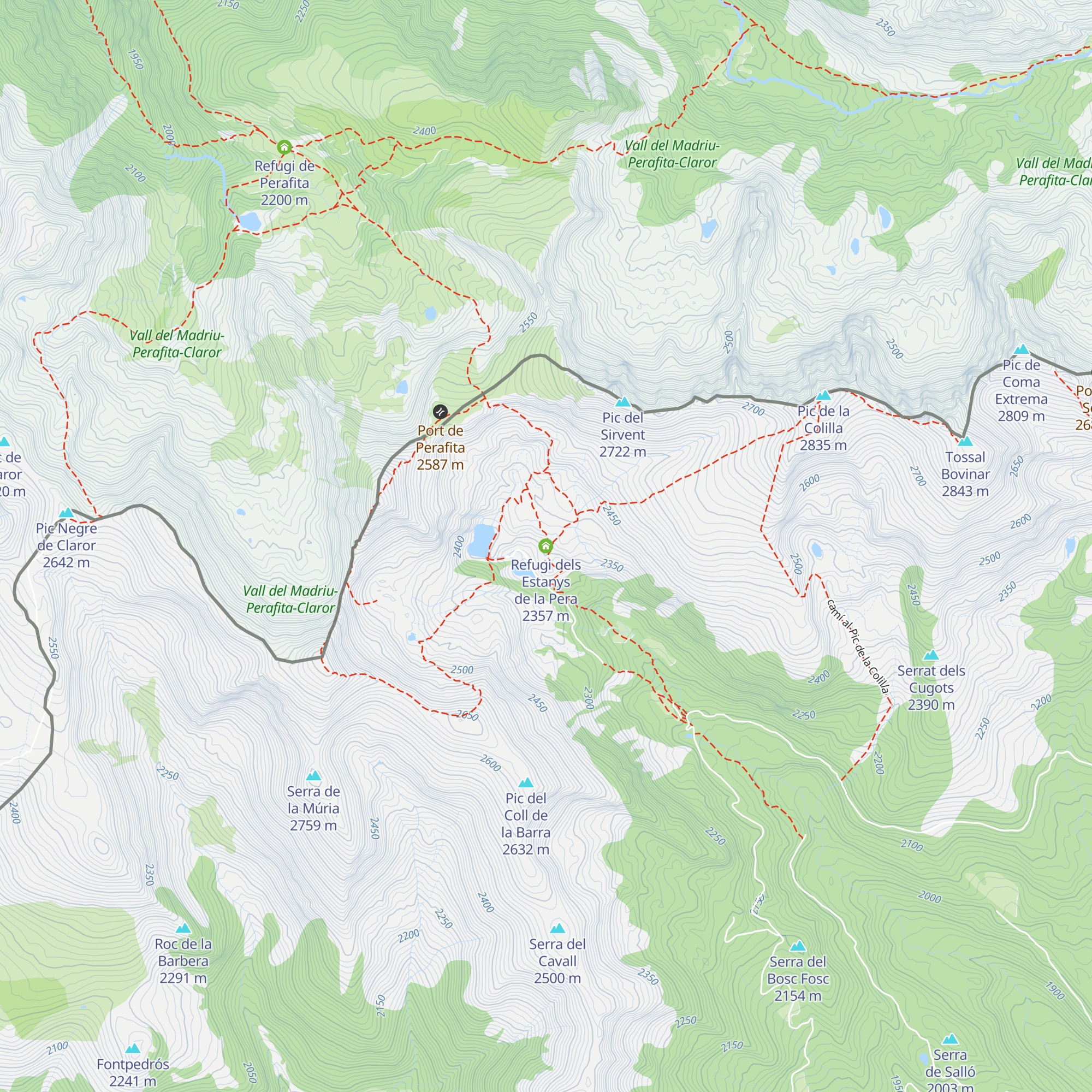 Refugi dels Estanys de la Pera map