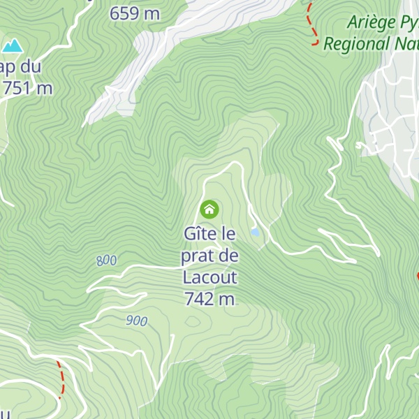 Map of Gîte le prat de Lacout