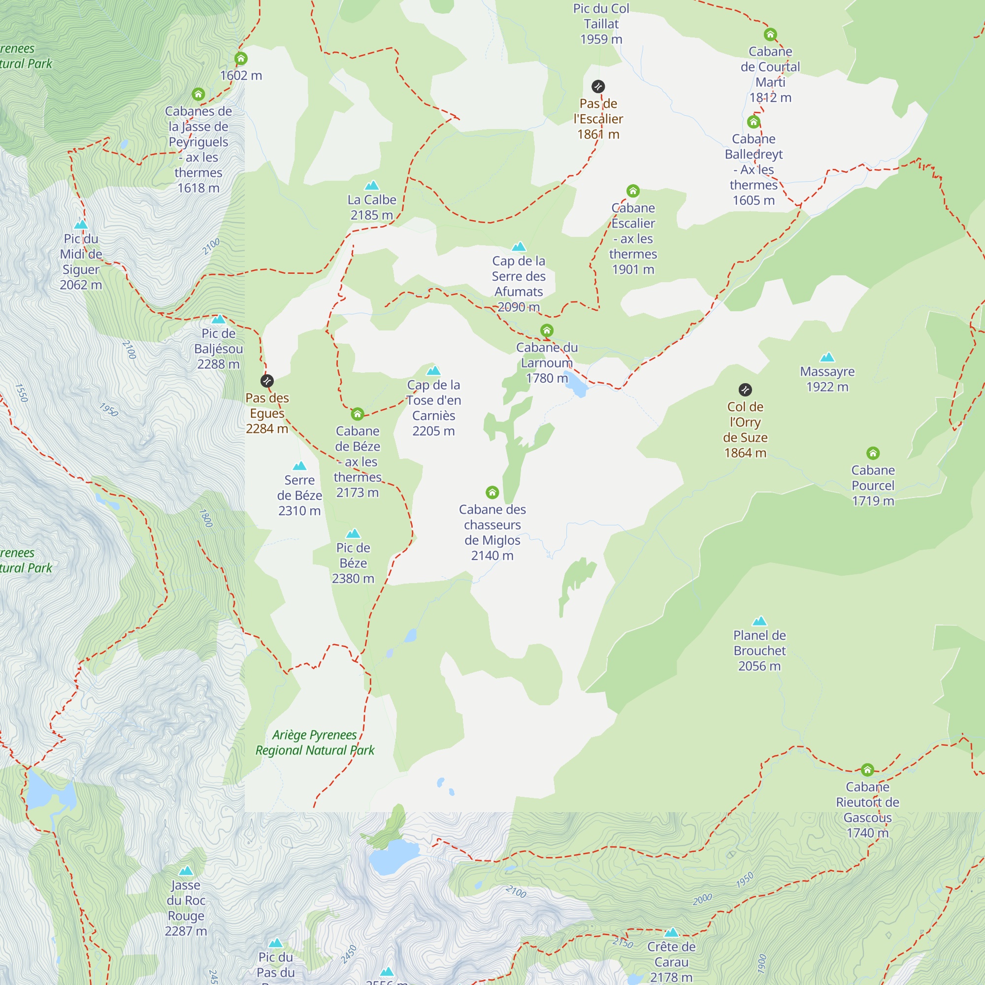 Cabane des chasseurs de Miglos map