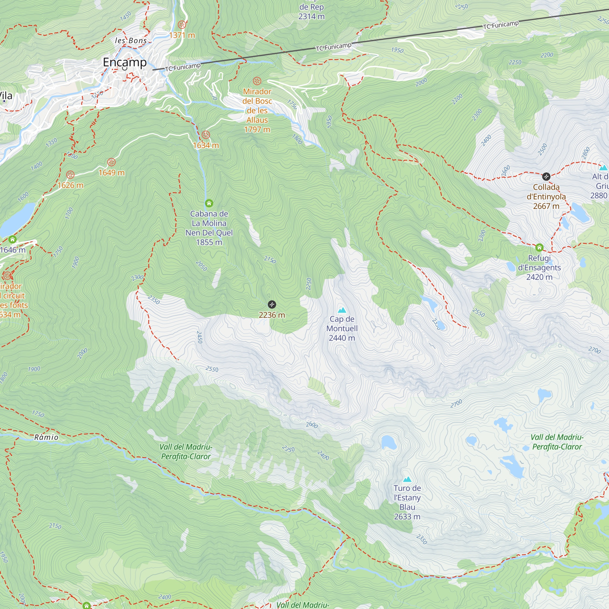 Refugi dels Agols map