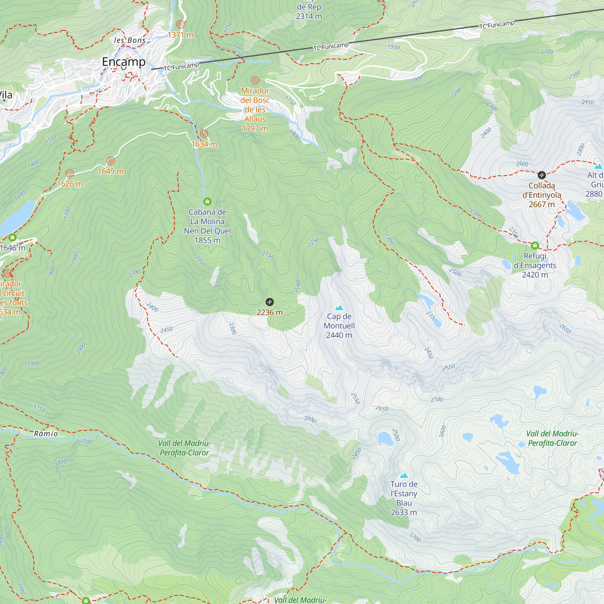 Refugi dels Agols map