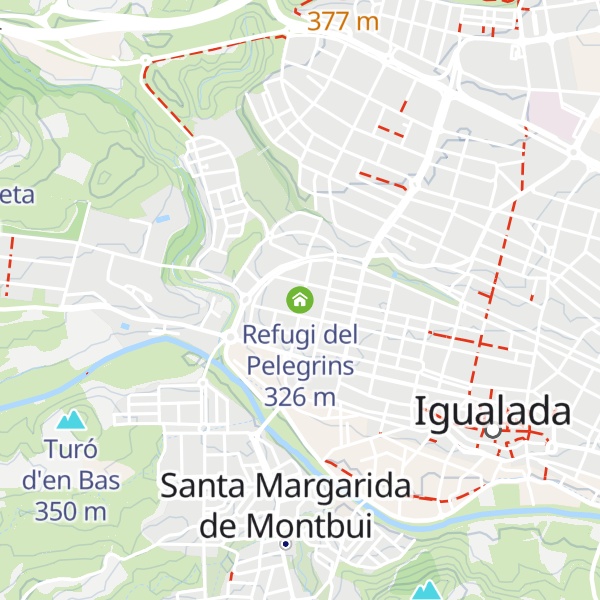 Map of Refugi del Pelegrins