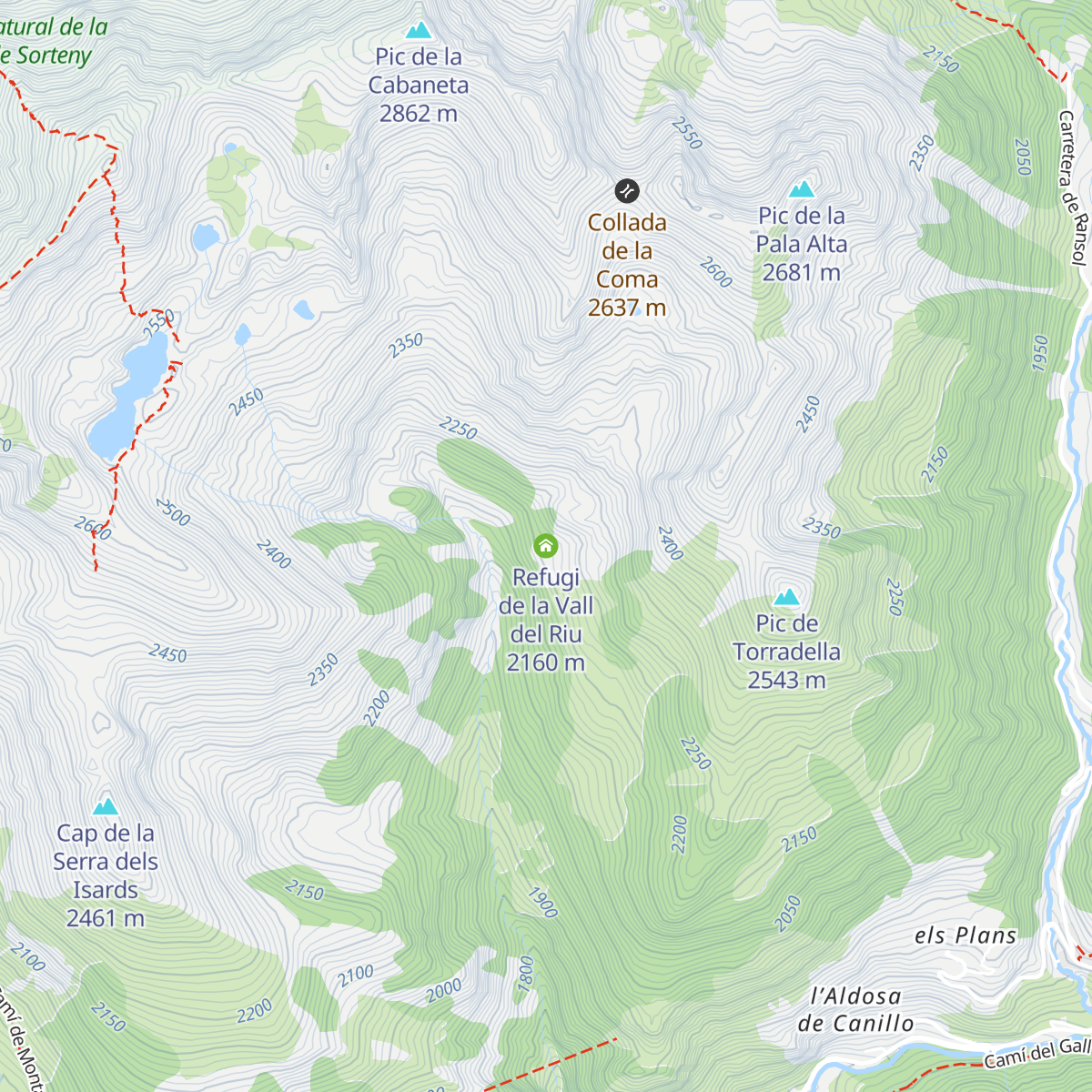 Refugi de la Vall del Riu map