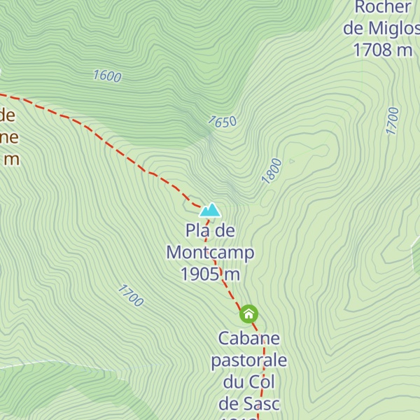 Map of Pla de Montcamp