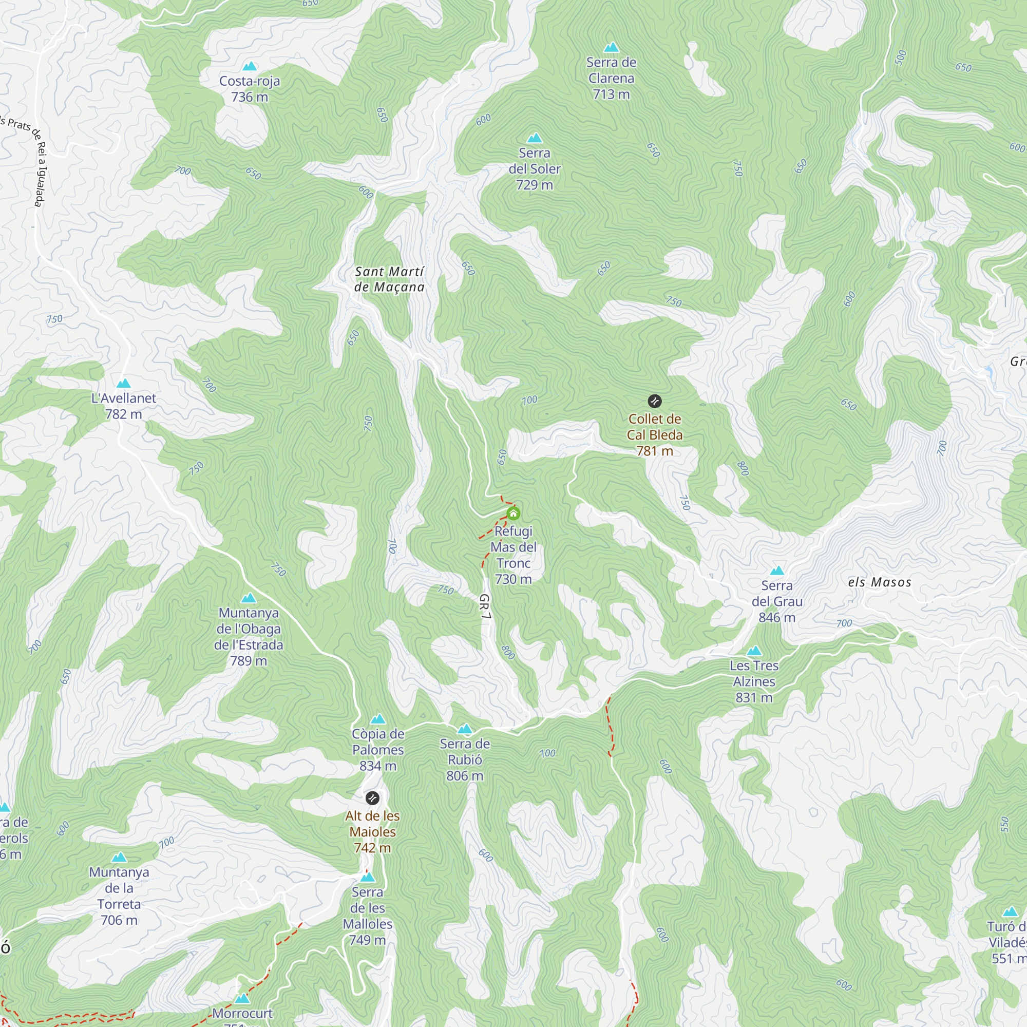Refugi Mas del Tronc map