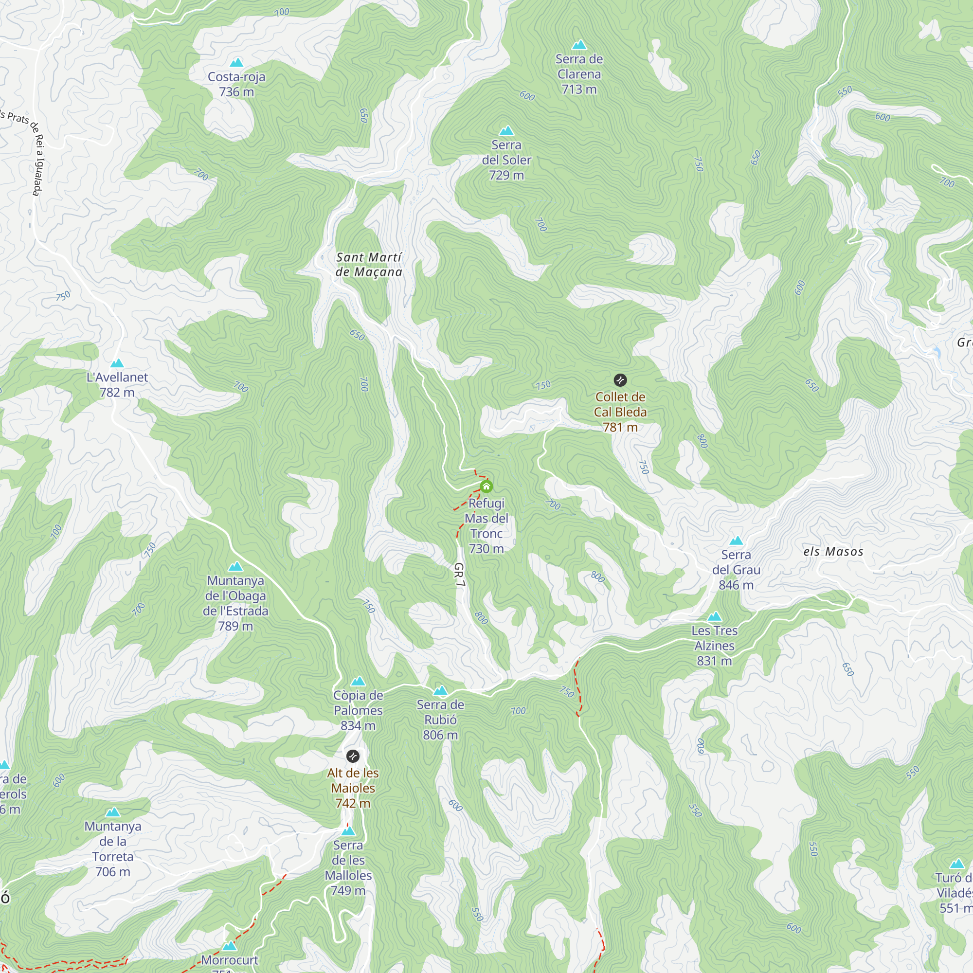 Refugi Mas del Tronc map