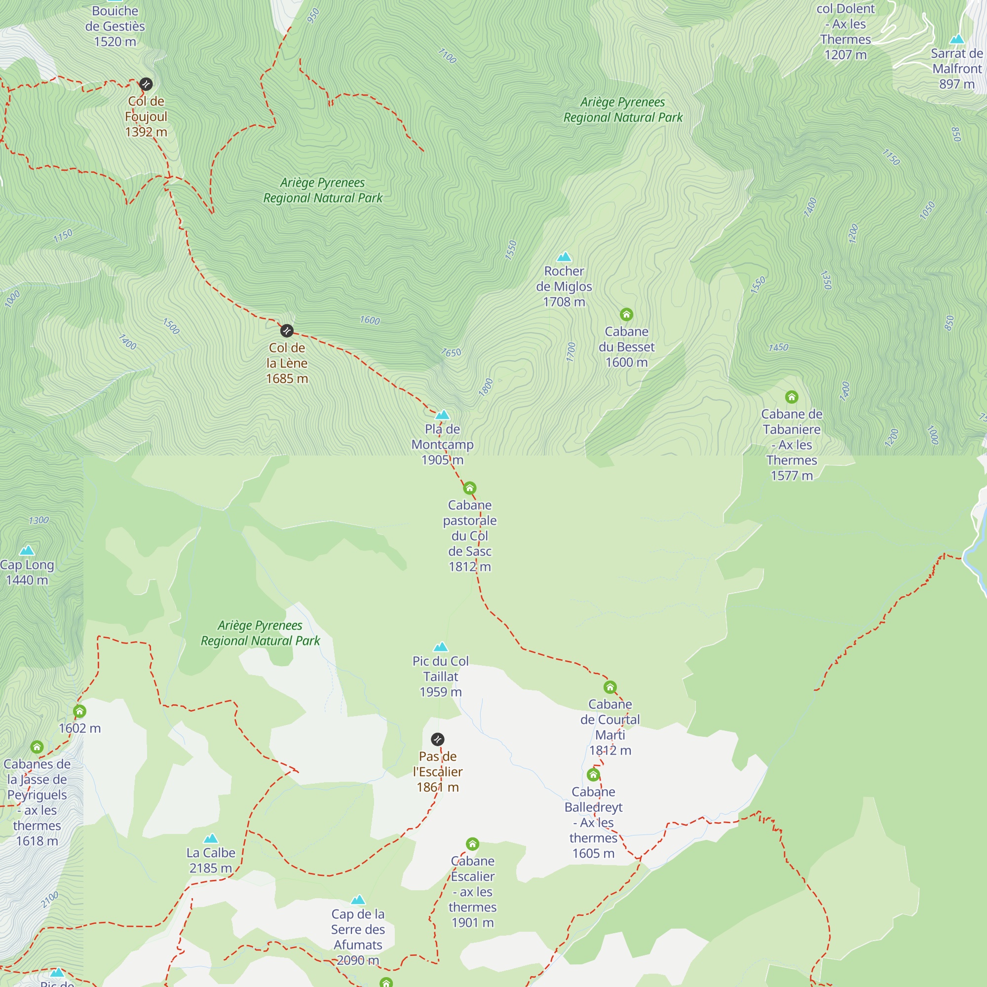 Cabane du Besset du Haut - Ax les Thermes map