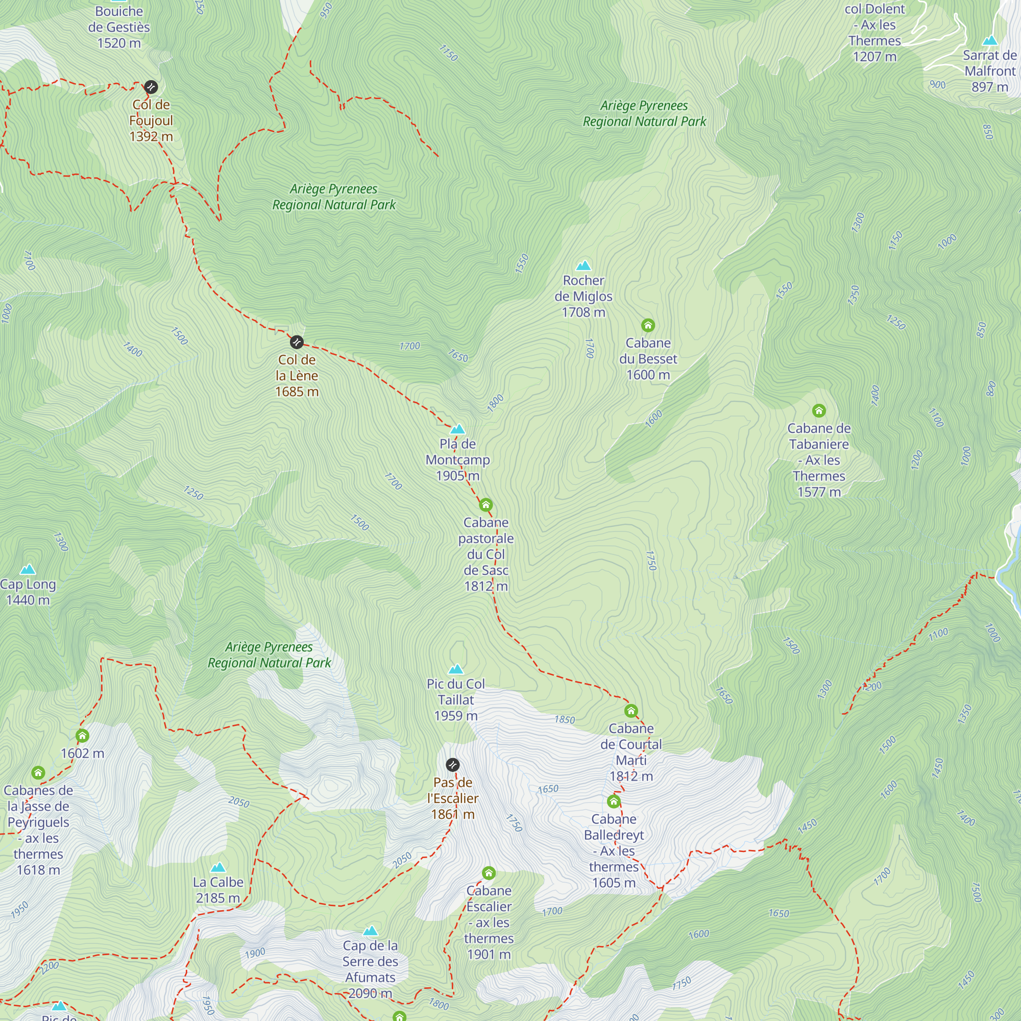 Cabane du Besset du Haut - Ax les Thermes map