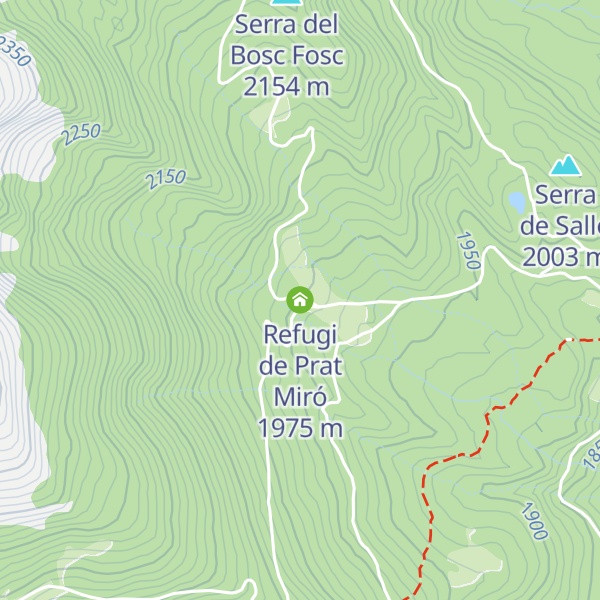 Map of Refugi de Prat Miró