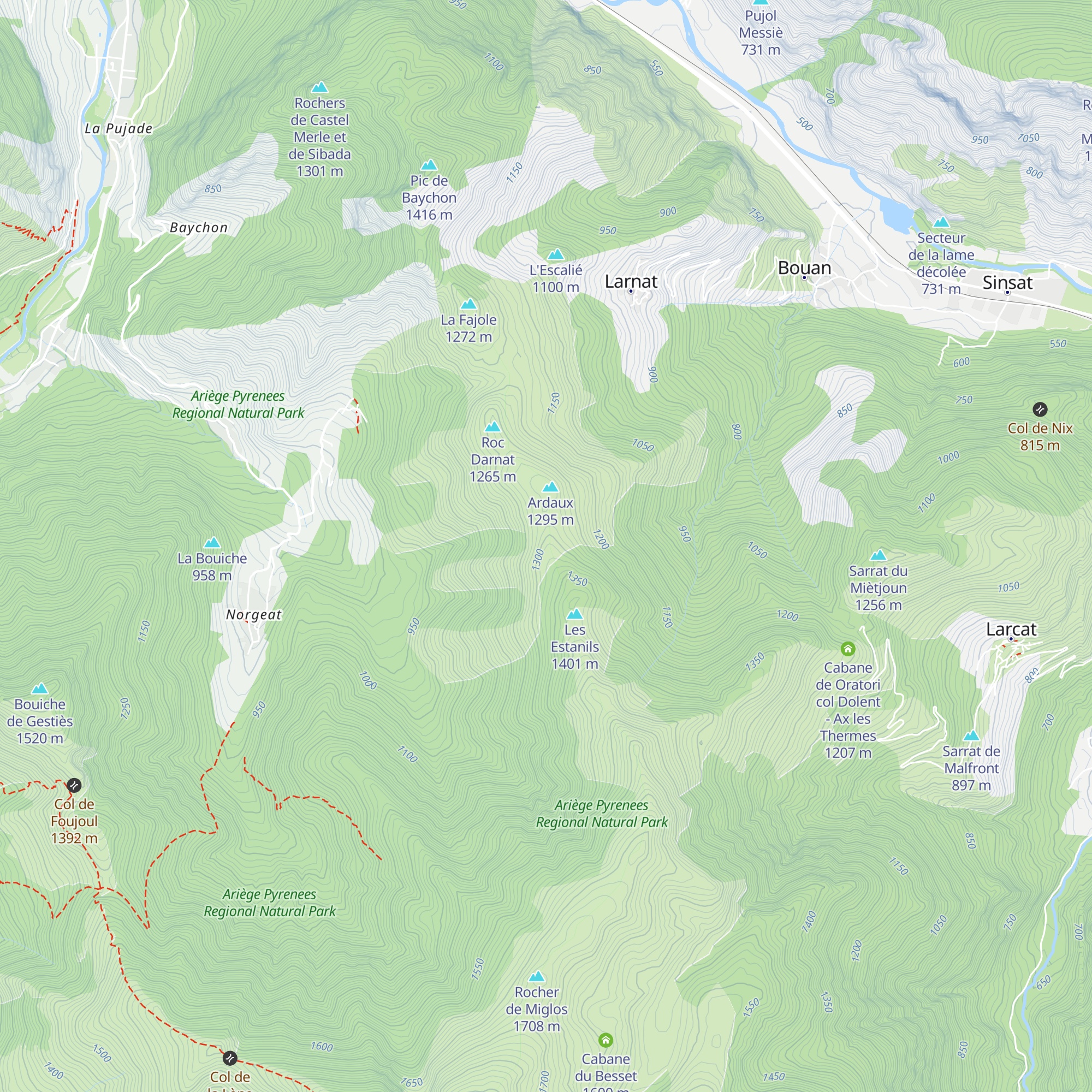 Cabane des Estanils map