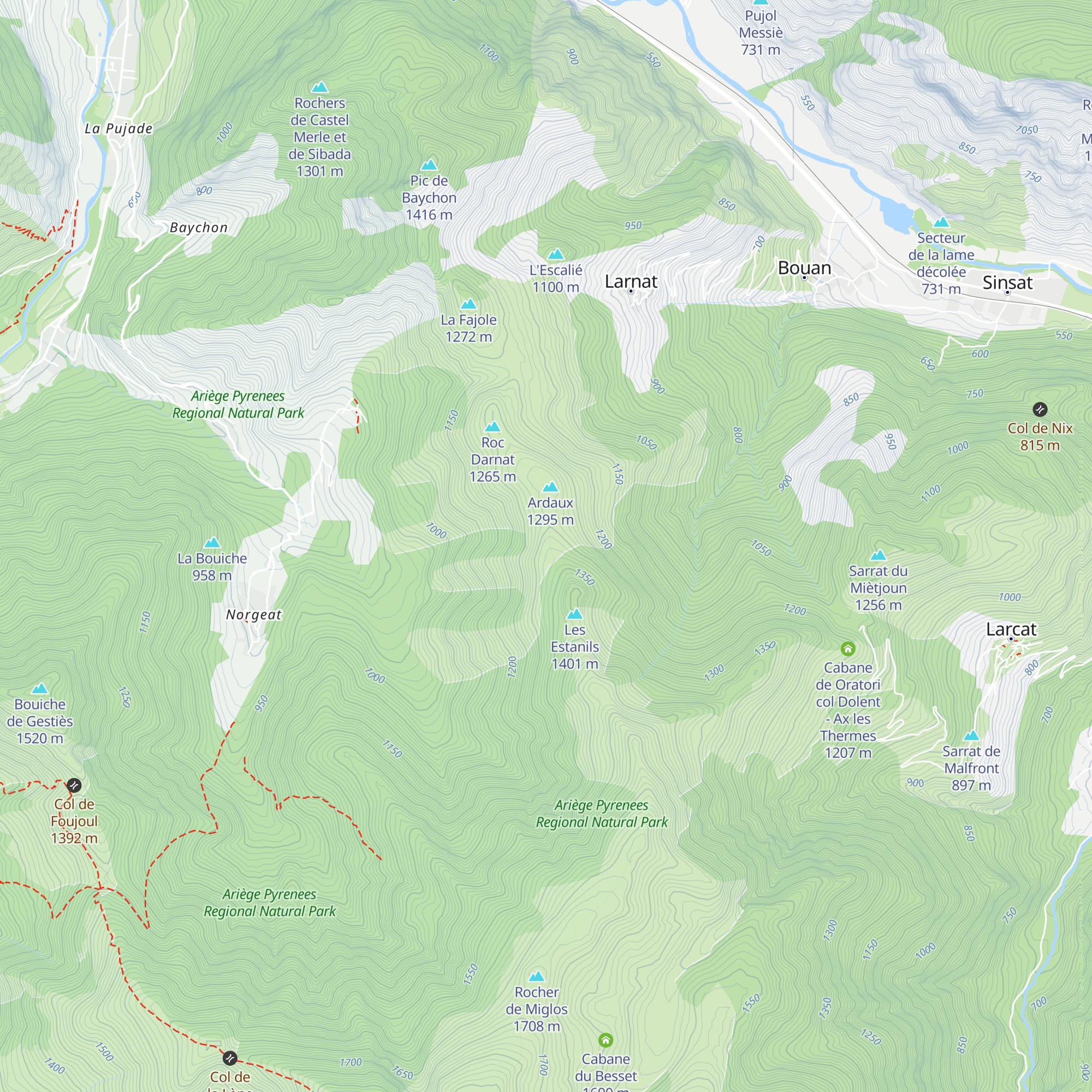 Cabane des Estanils map