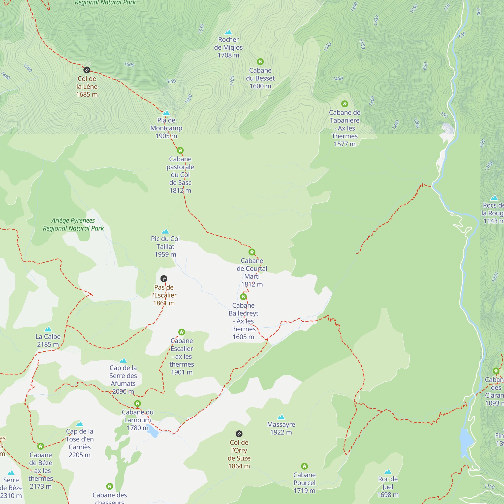 Cabane de Courtal Marti map