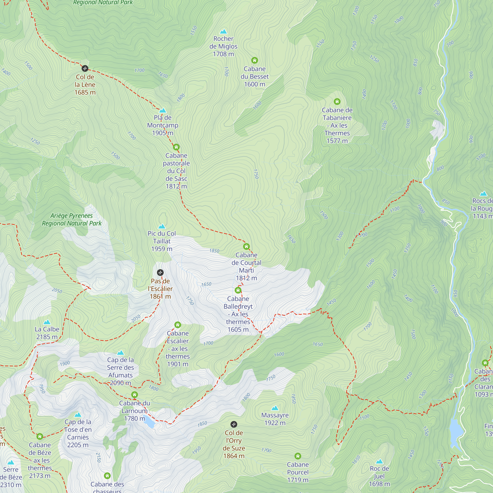 Cabane de Courtal Marti map