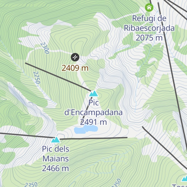 Map of Pic d'Encampadana