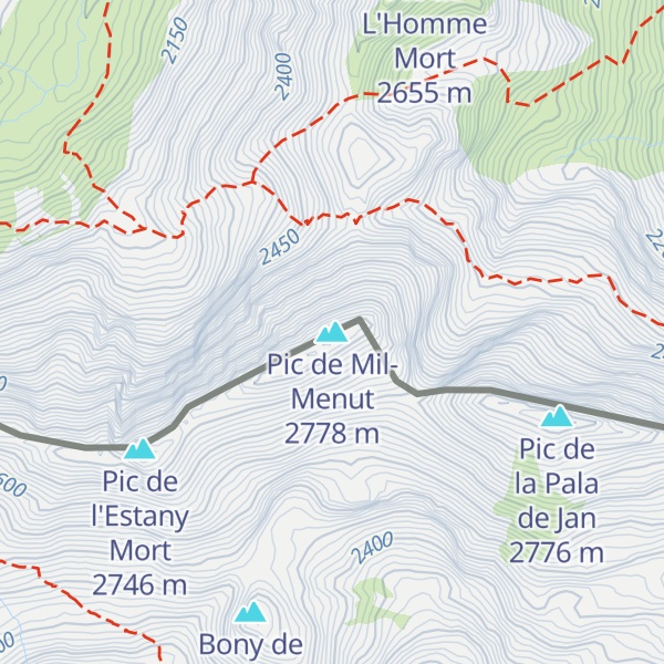 Map of Pic de Mil-Menut