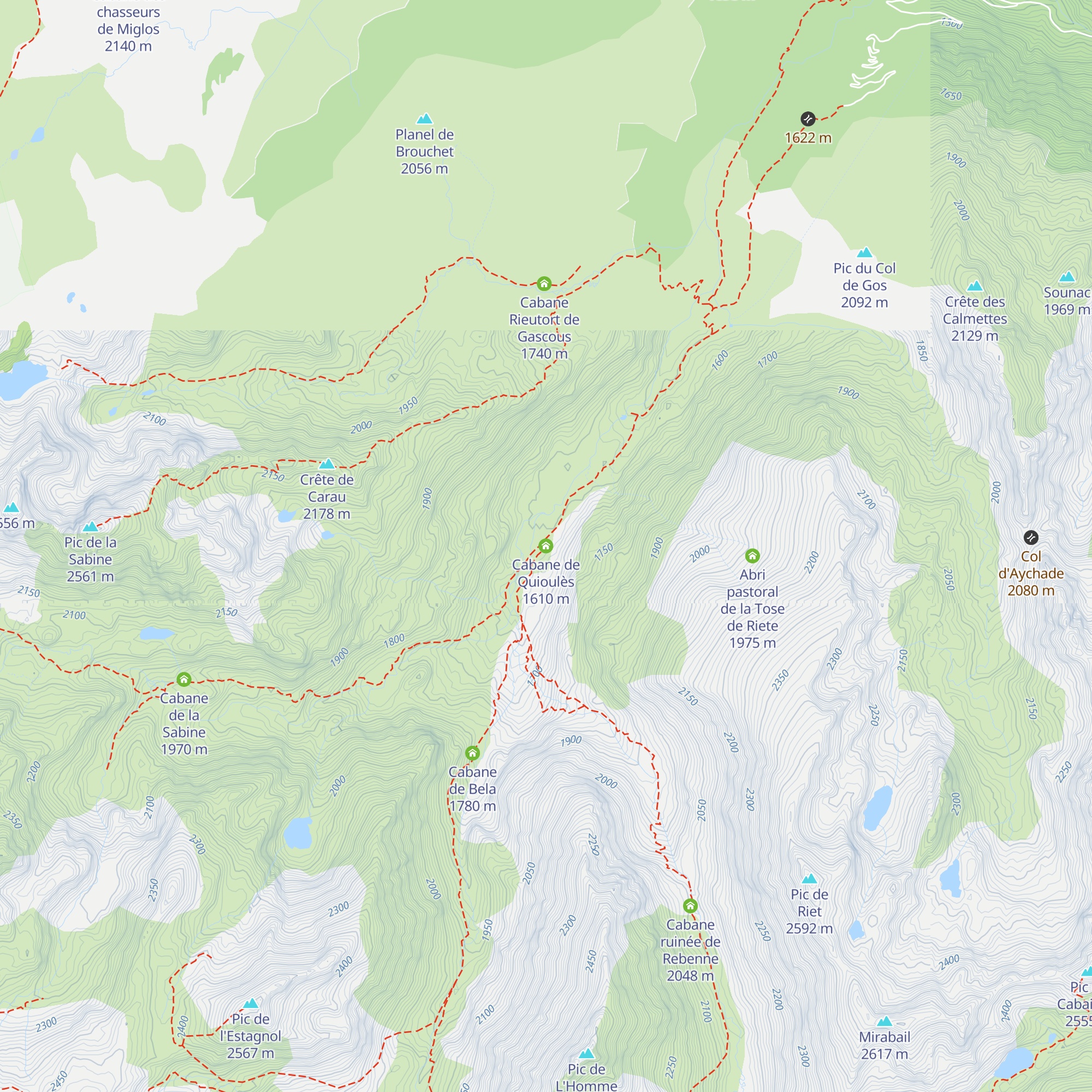 Cabane de Quioulès map
