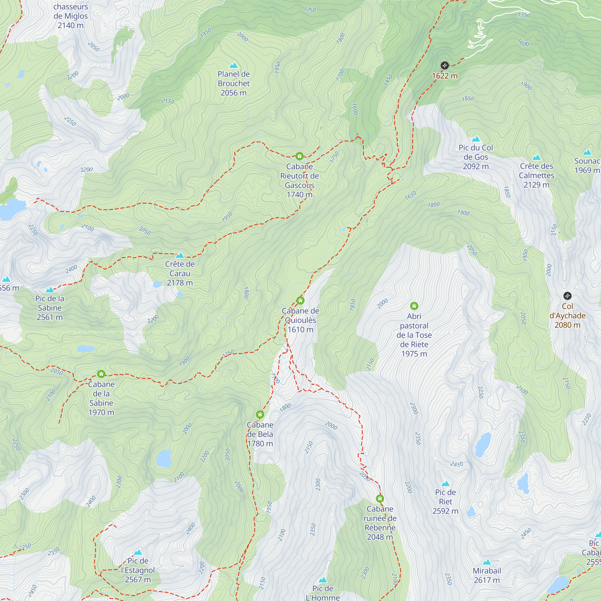 Cabane de Quioulès map