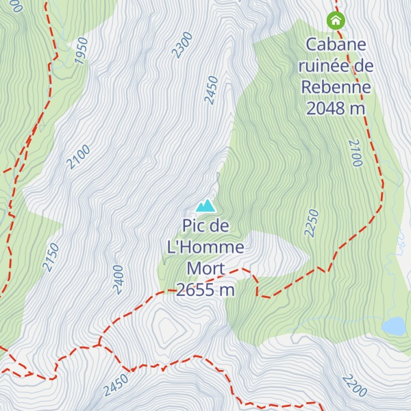 Map of Pic de L'Homme Mort