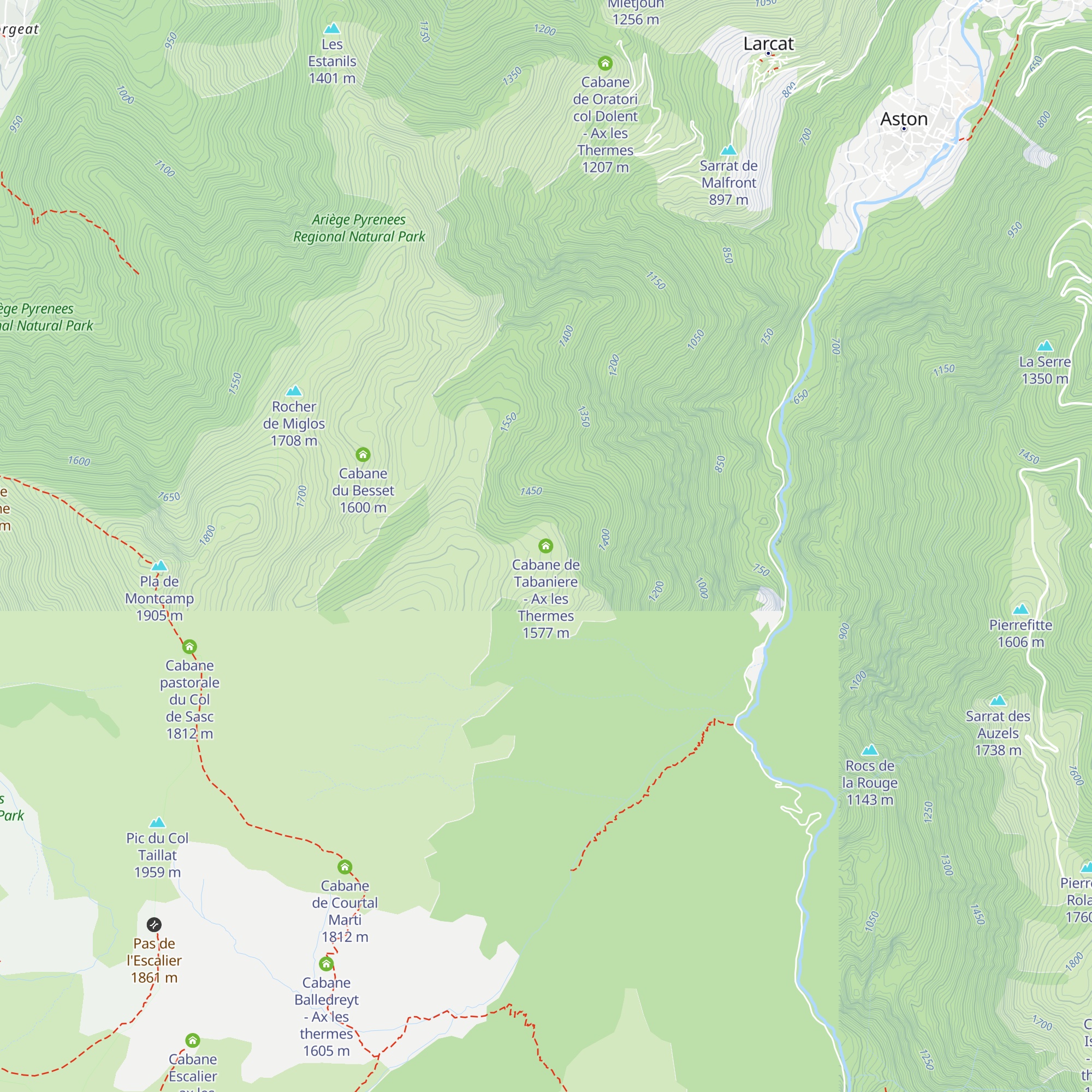 Cabane de Tabaniere - Ax les Thermes map