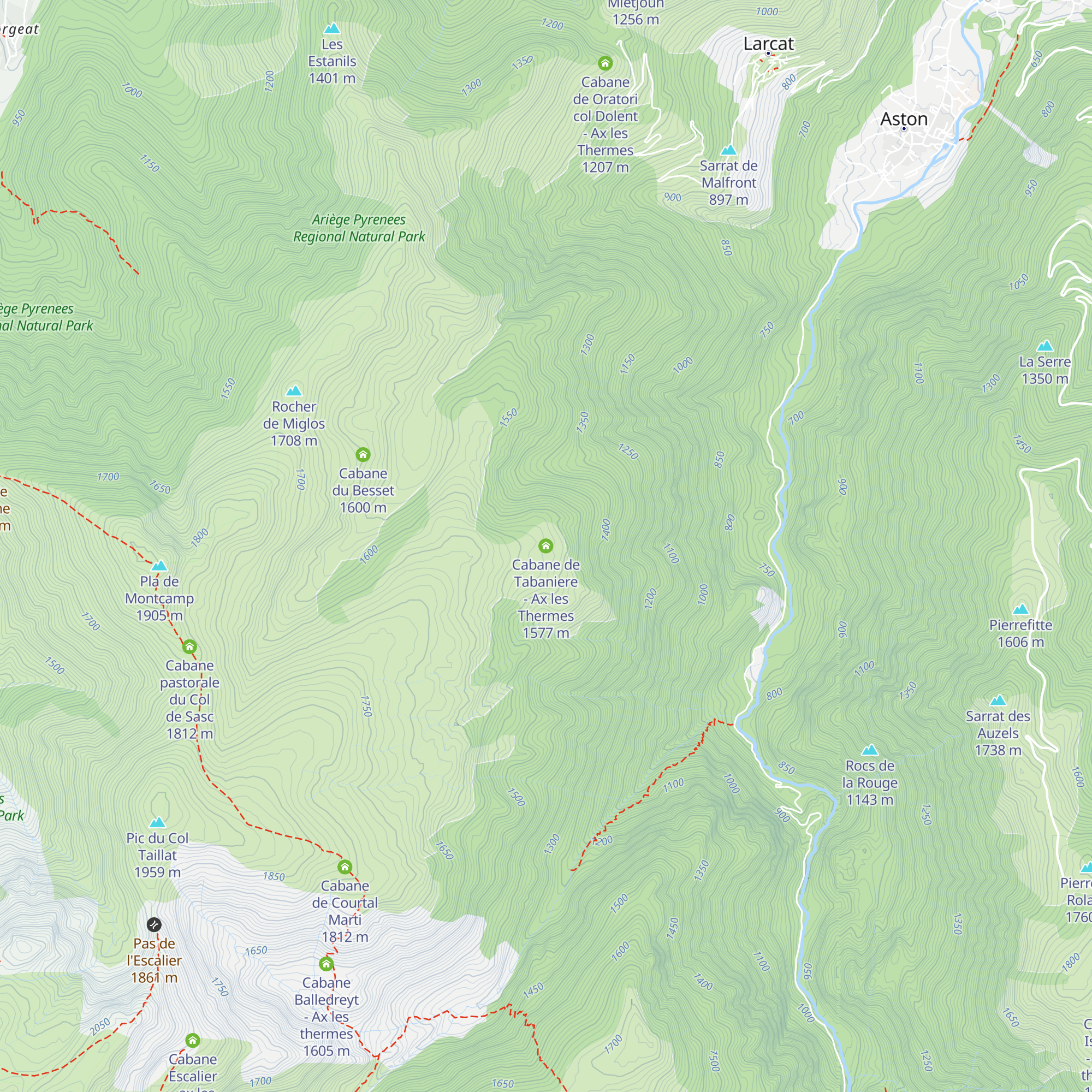 Cabane de Tabaniere - Ax les Thermes map