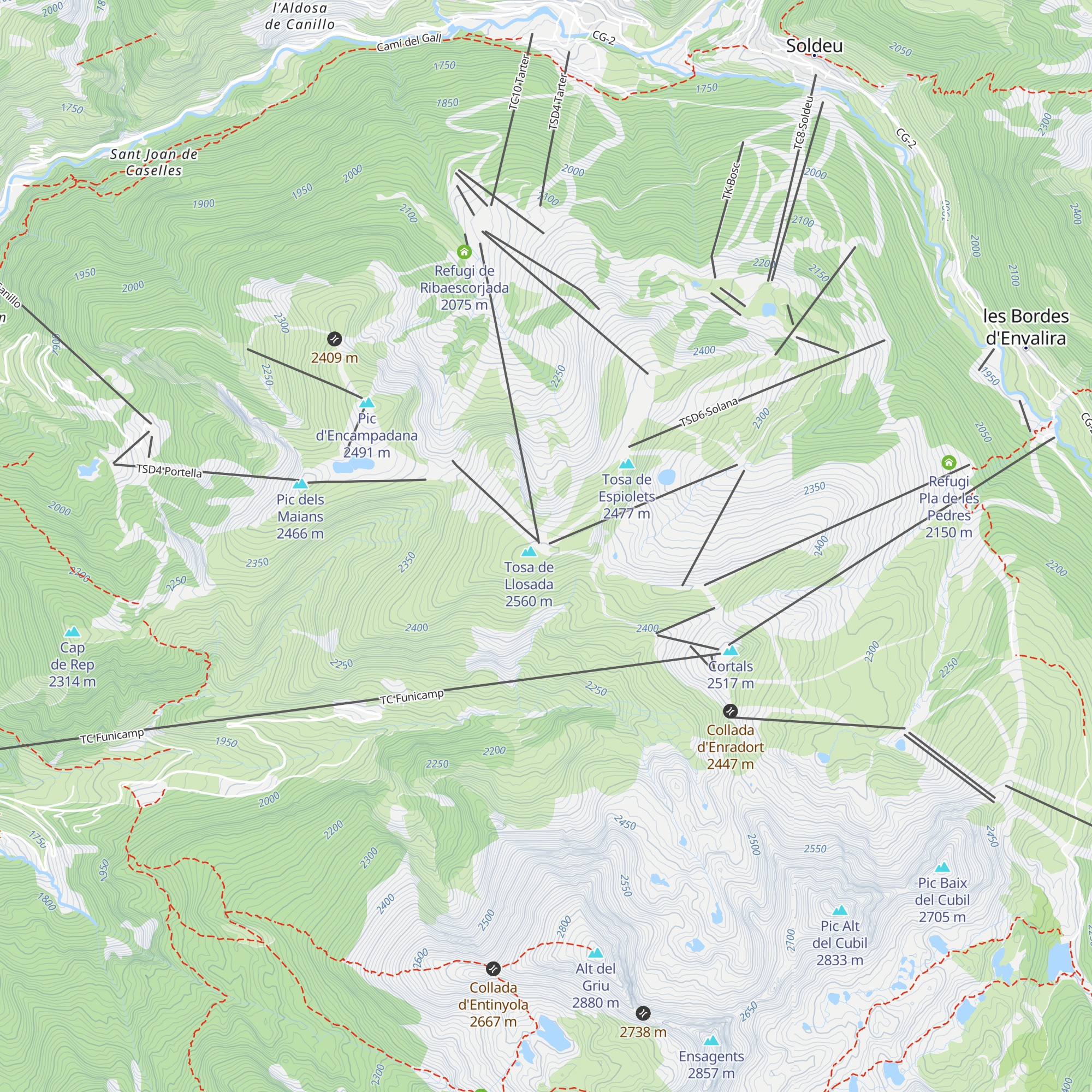 Refugi de Llosada map
