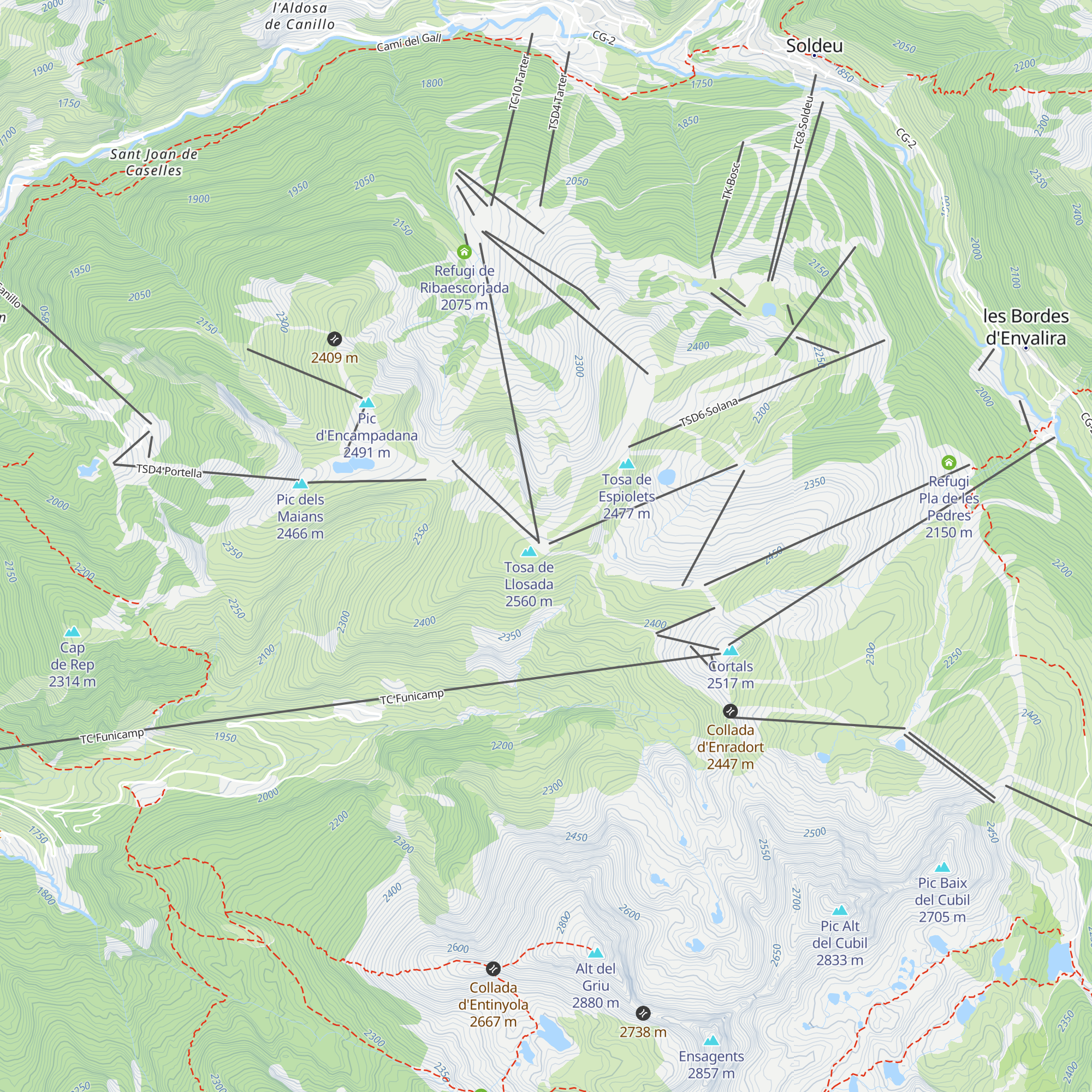Refugi de Llosada map