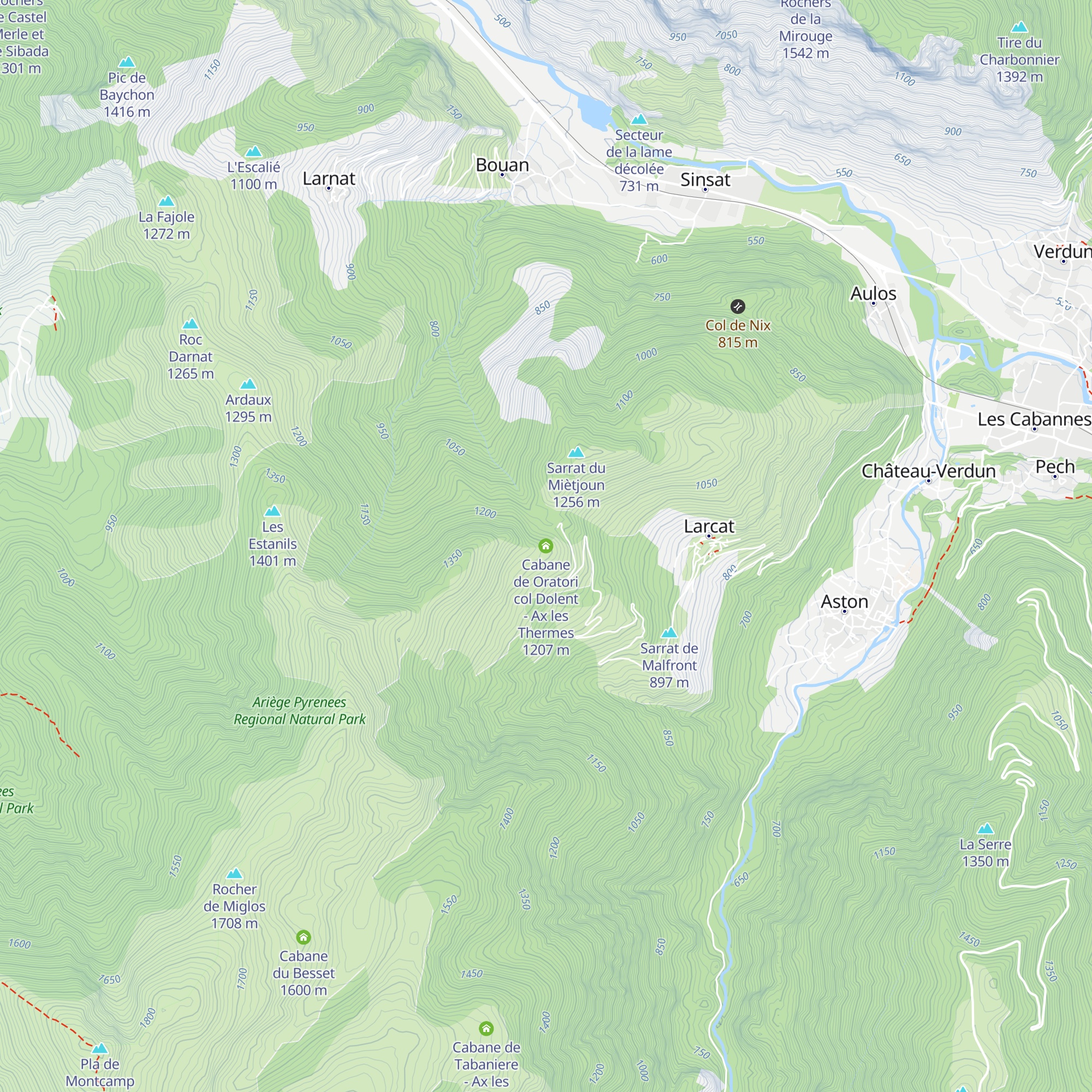 Cabane de Oratori col Dolent - Ax les Thermes map