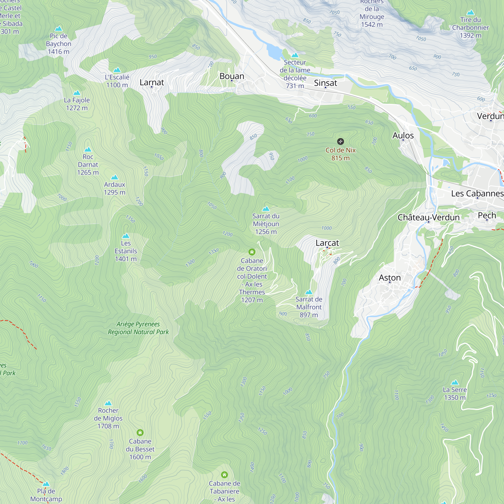 Cabane de Oratori col Dolent - Ax les Thermes map