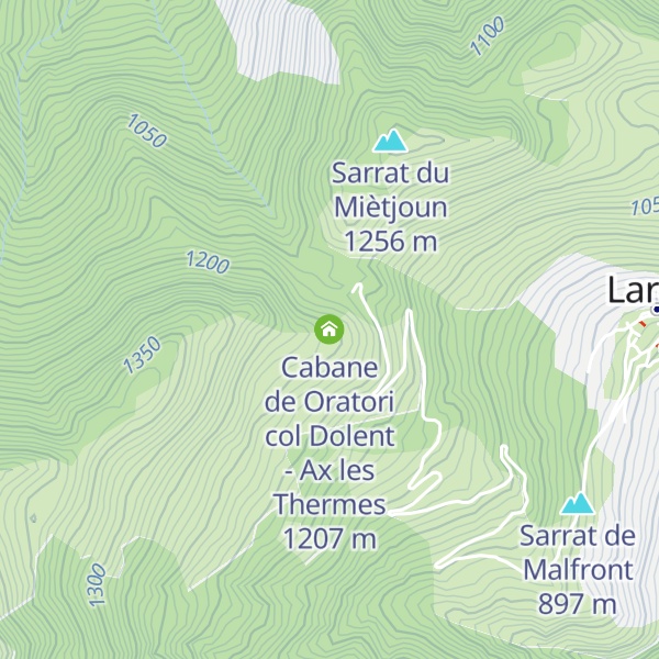 Map of Cabane de Oratori col Dolent - Ax les Thermes
