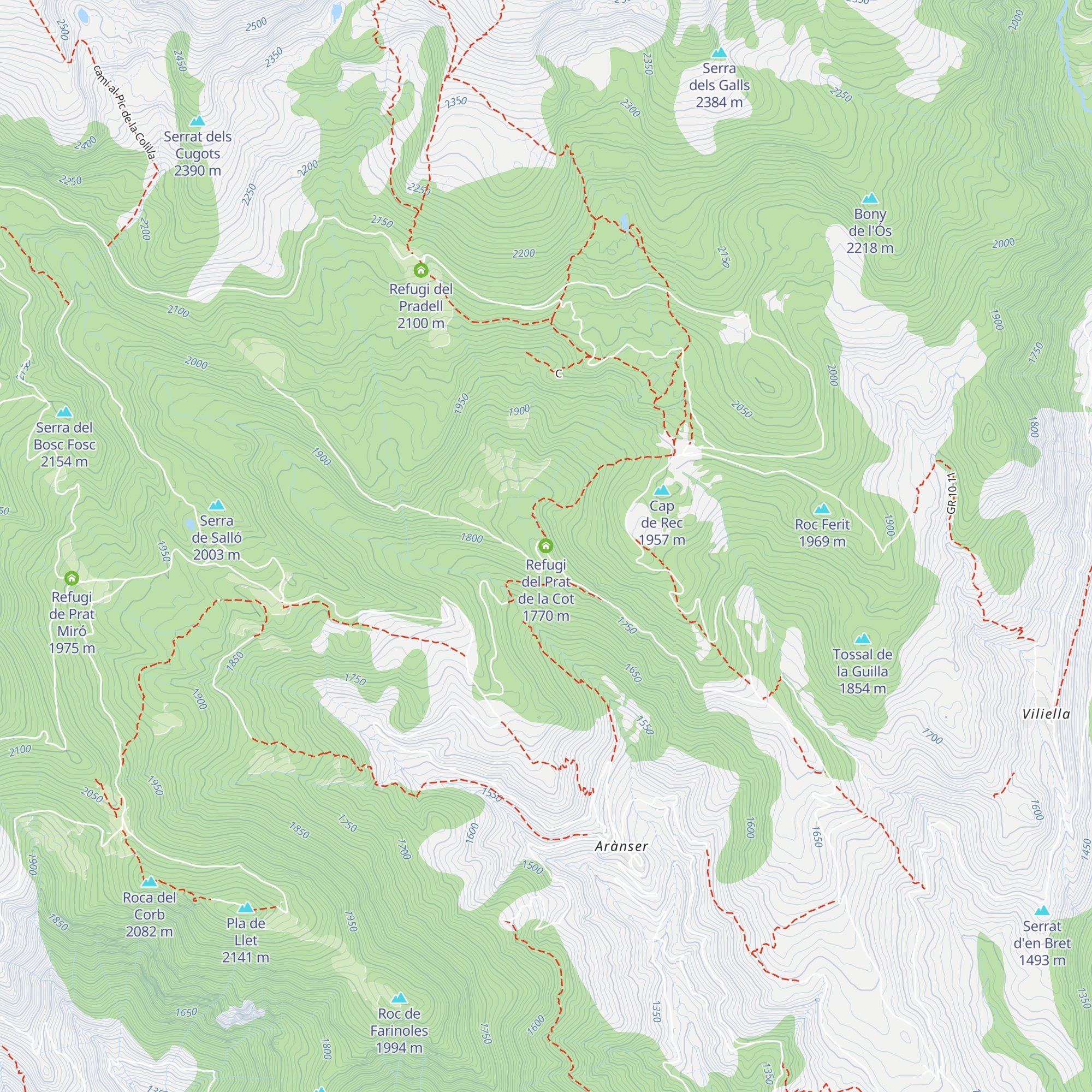 Refugi del Prat de la Cot map