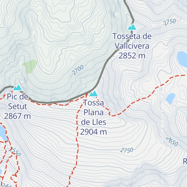 Map of Tossa Plana de Lles