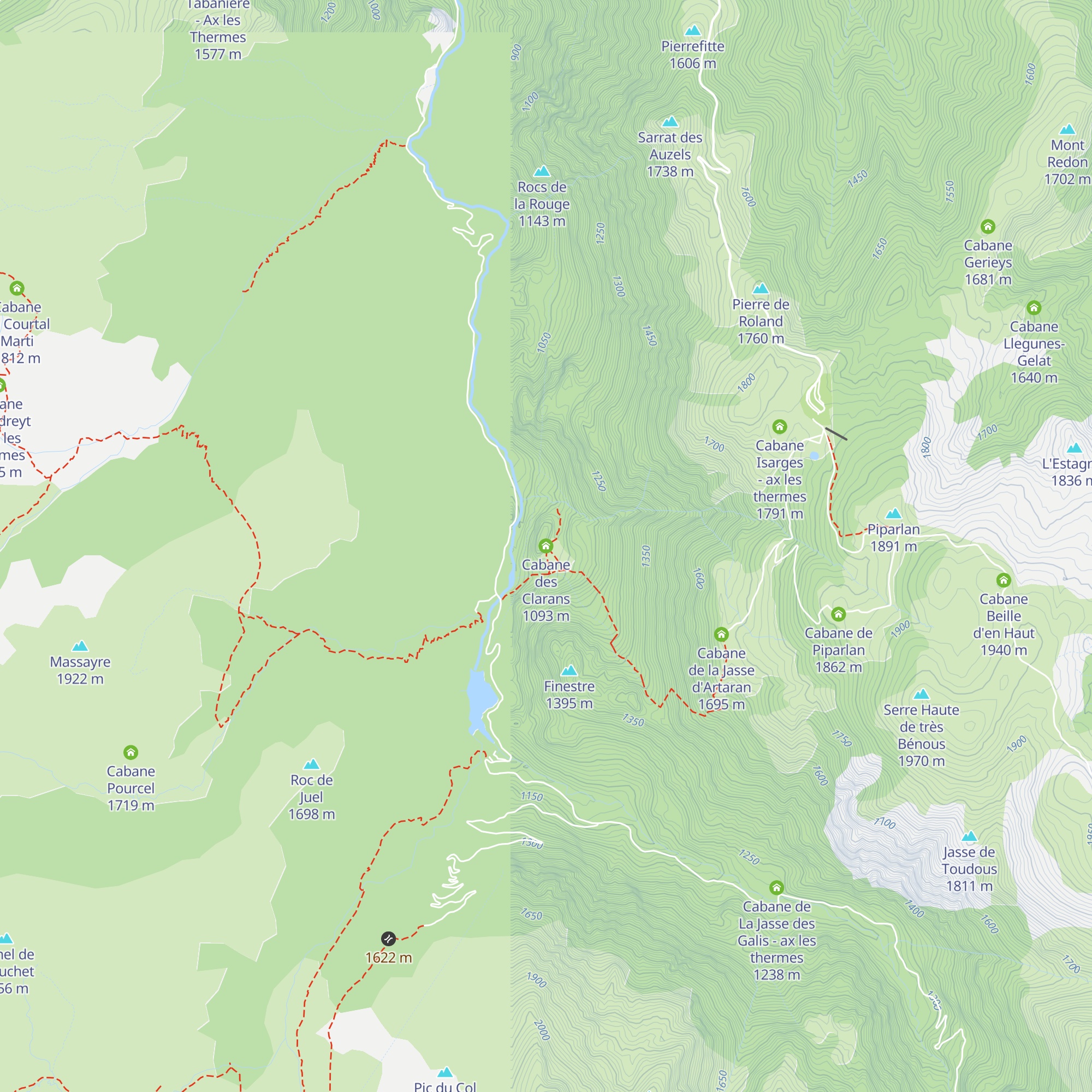 Cabane des Clarans map