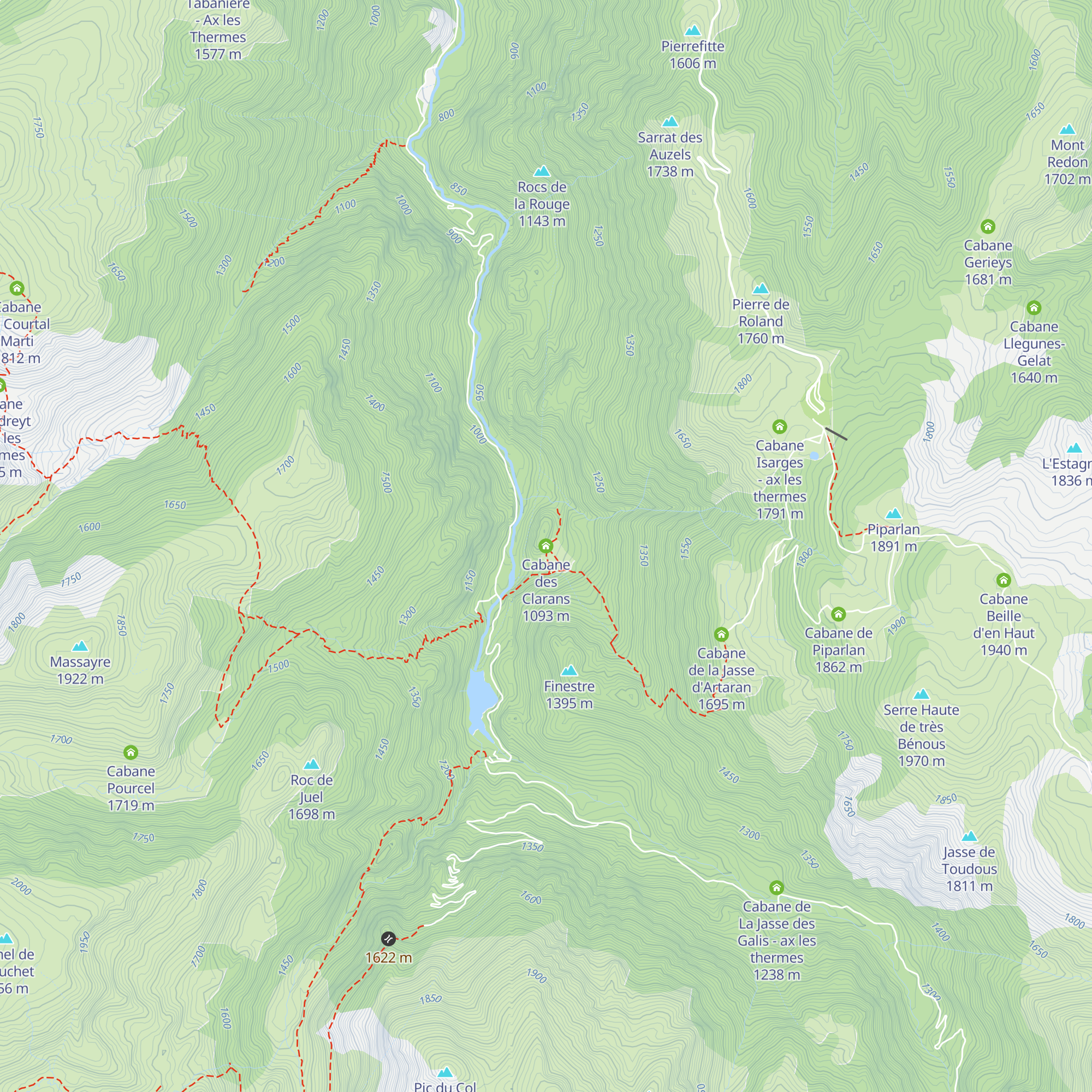 Cabane des Clarans map