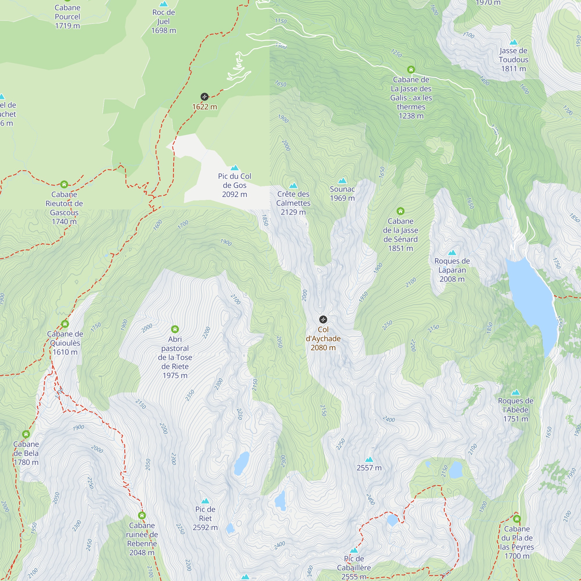 Cabane des Pradettes map