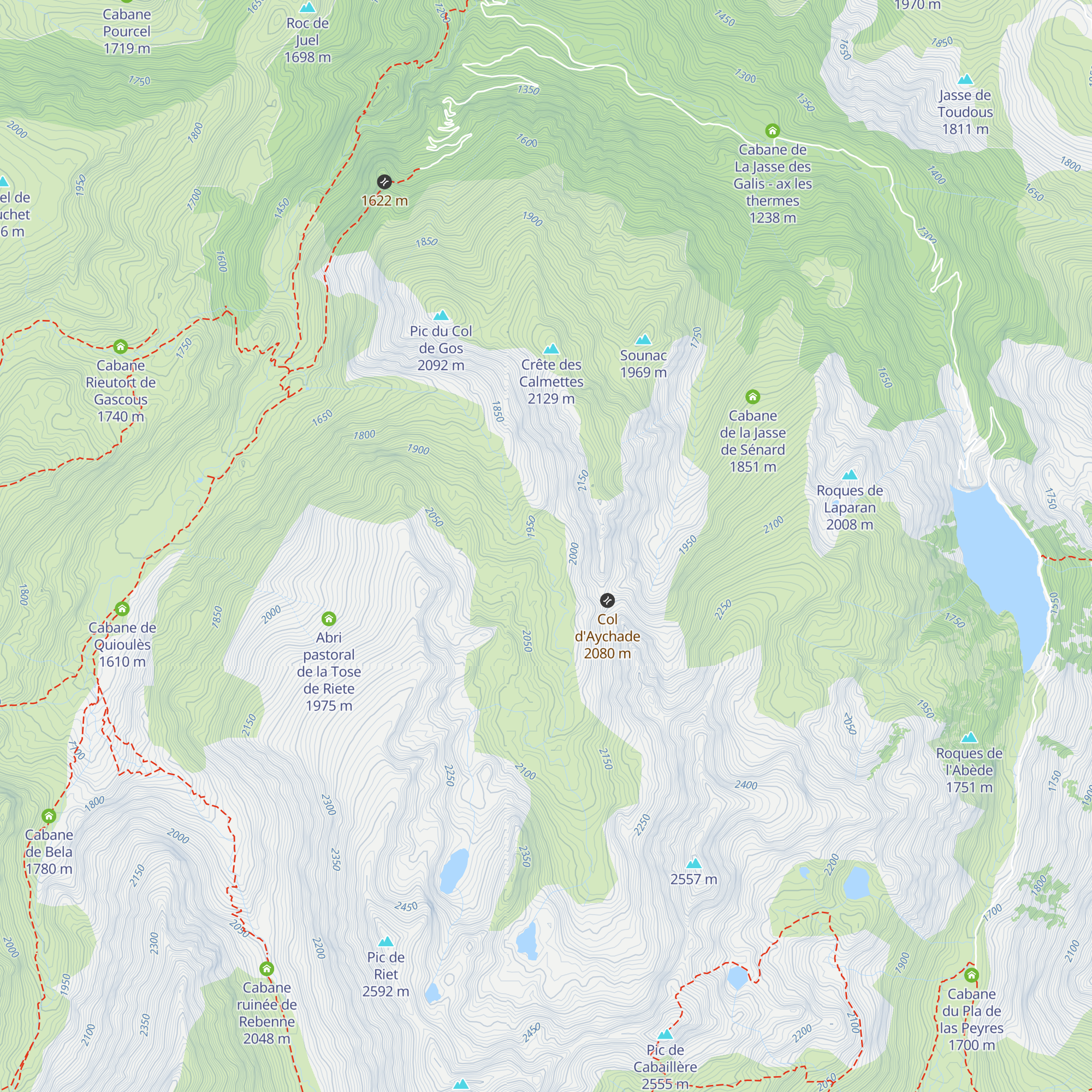 Cabane des Pradettes map