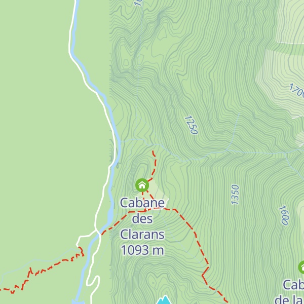 Map of Cabane de Clarans (assos GR10)